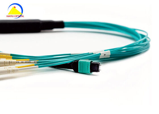 12F MPO Fiber Optik Yama Kablosu Erkek 6 DLC Uniboot Konnektör 10G OM3 ...